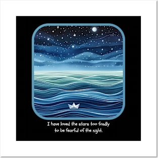 Tranquil Voyage: A Night Seascape Posters and Art